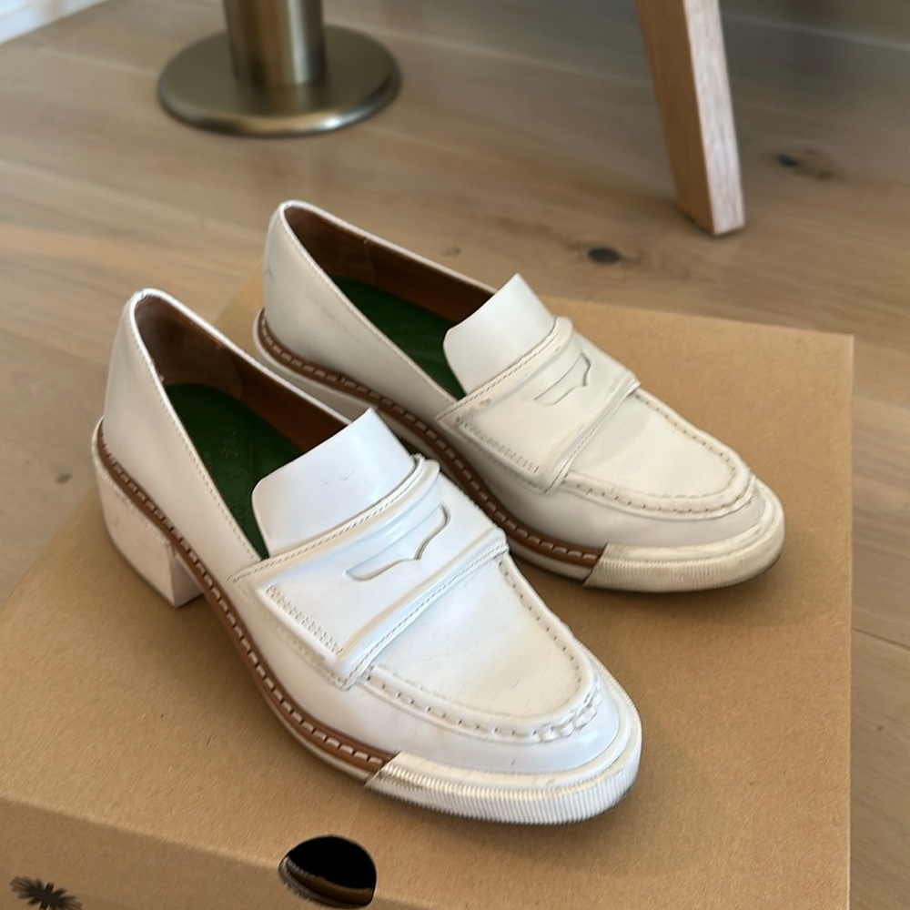 Rag & Bone White Penny Loafers